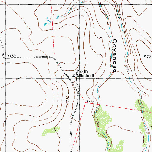 Topographic Map of North Windmill, TX