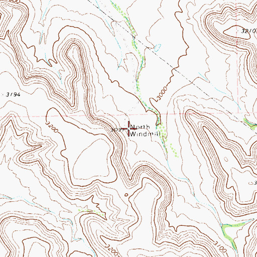 Topographic Map of North Windmill, TX
