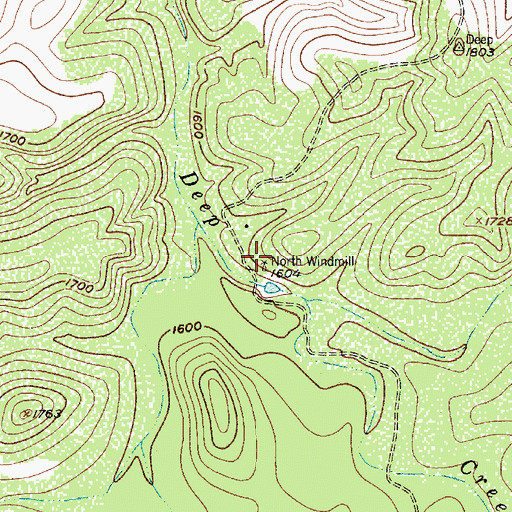 Topographic Map of North Windmill, TX