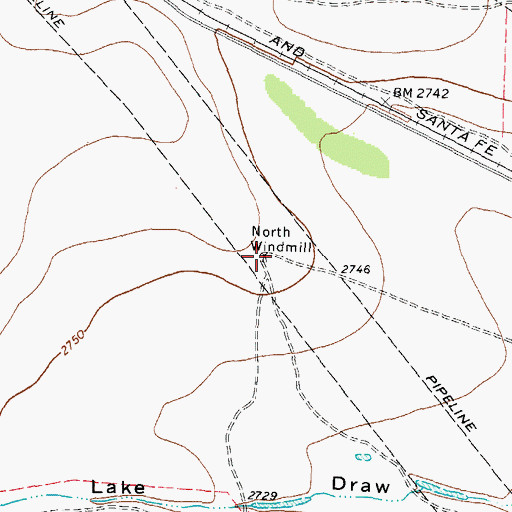 Topographic Map of North Windmill, TX