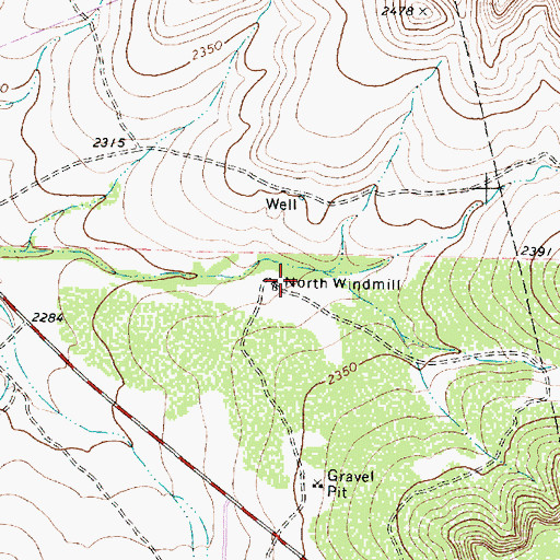 Topographic Map of North Windmill, TX