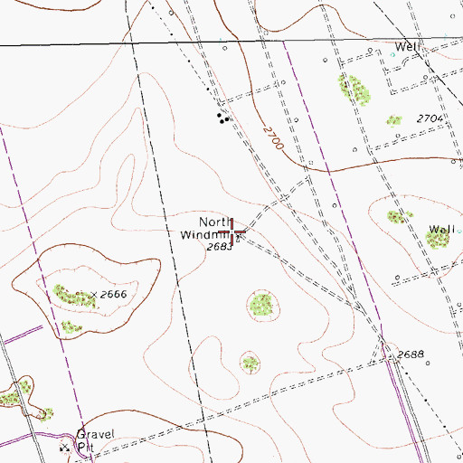 Topographic Map of North Windmill, TX