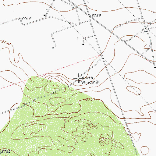 Topographic Map of North Windmill, TX