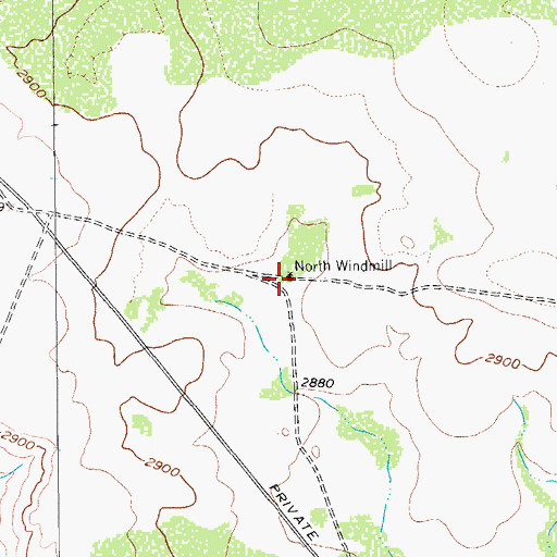 Topographic Map of North Windmill, TX