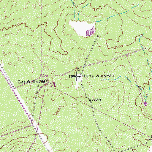 Topographic Map of North Windmill, TX