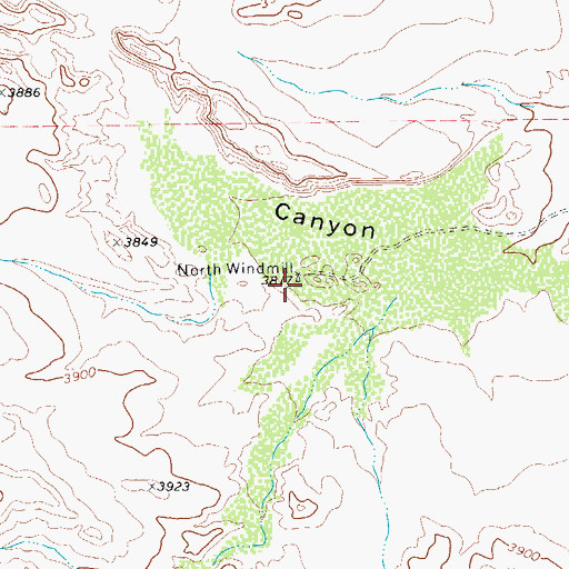 Topographic Map of North Windmill, TX