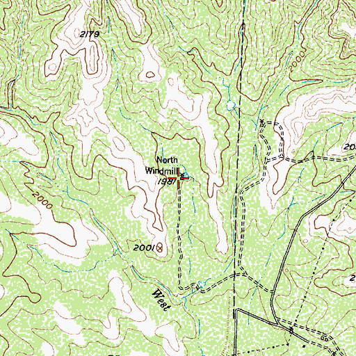 Topographic Map of North Windmill, TX