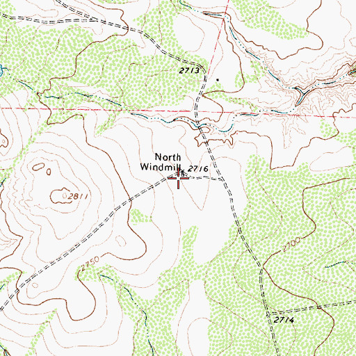 Topographic Map of North Windmill, TX