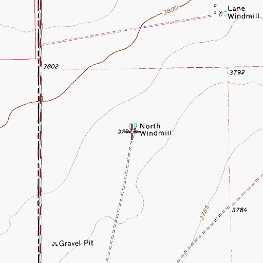 Topographic Map of North Windmill, TX