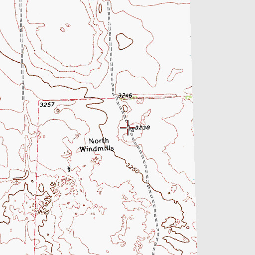 Topographic Map of North Windmills, TX
