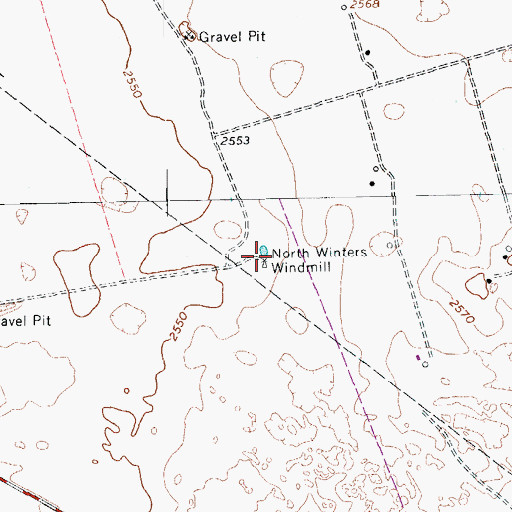 Topographic Map of North Winters Windmill, TX
