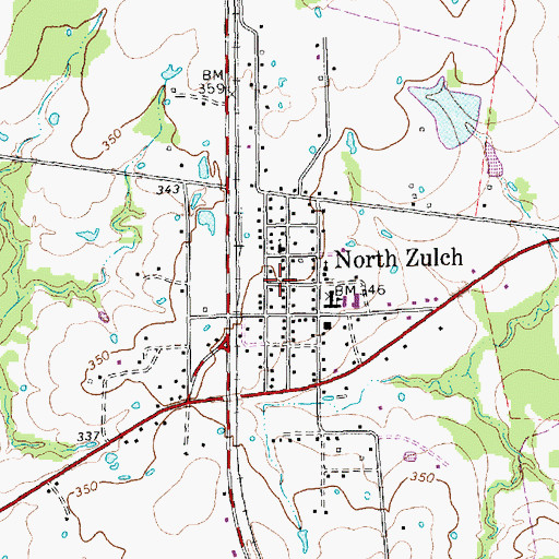 Topographic Map of North Zulch, TX