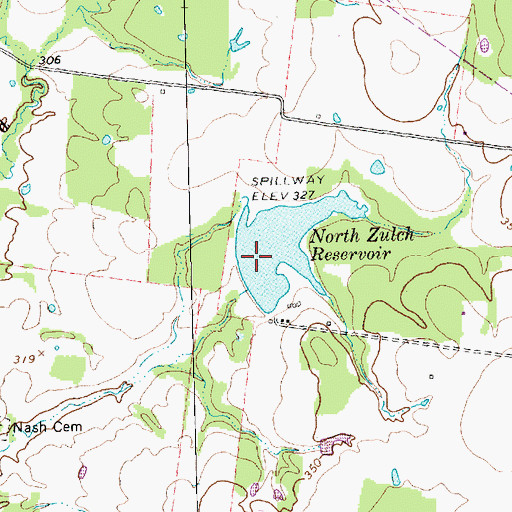 Topographic Map of North Zulch Reservoir, TX