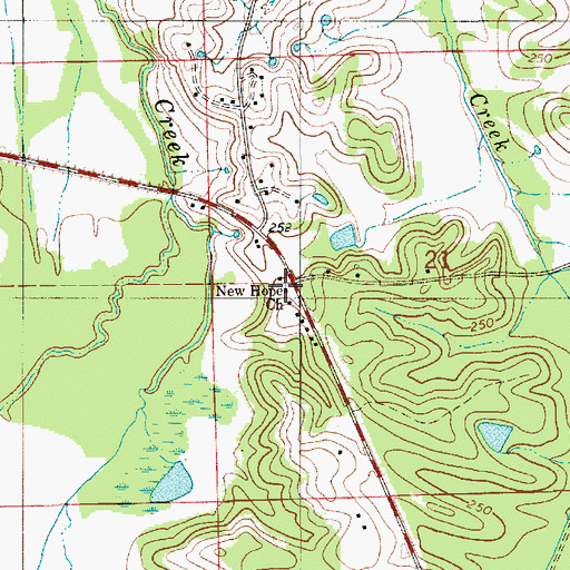Topographic Map of New Hope Church, AL