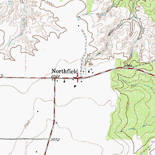 Topographic Map of Northfield, TX