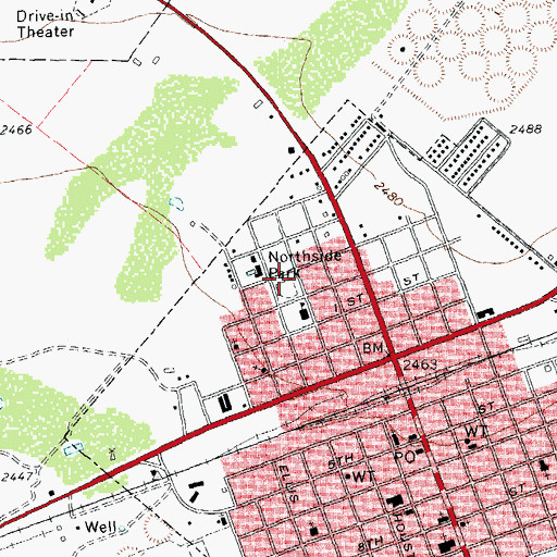 Topographic Map of Northside Park, TX