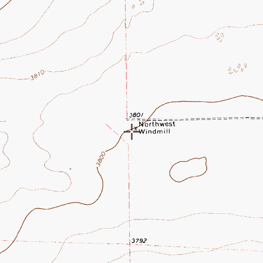 Topographic Map of Northwest Windmill, TX