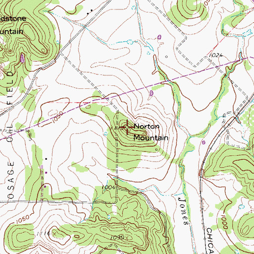 Topographic Map of Norton Mountain, TX