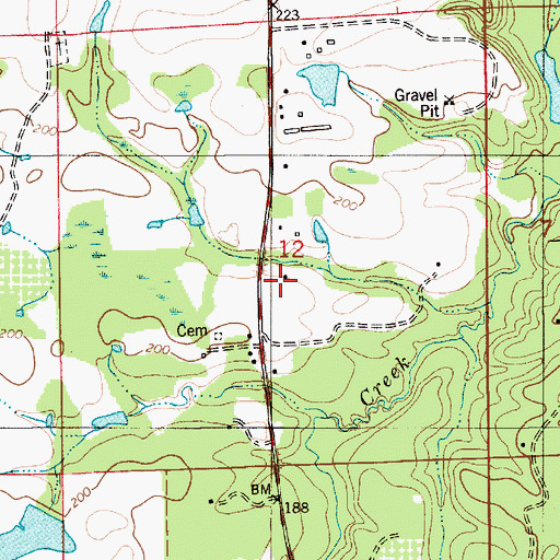 Topographic Map of North Lowndes Church, AL