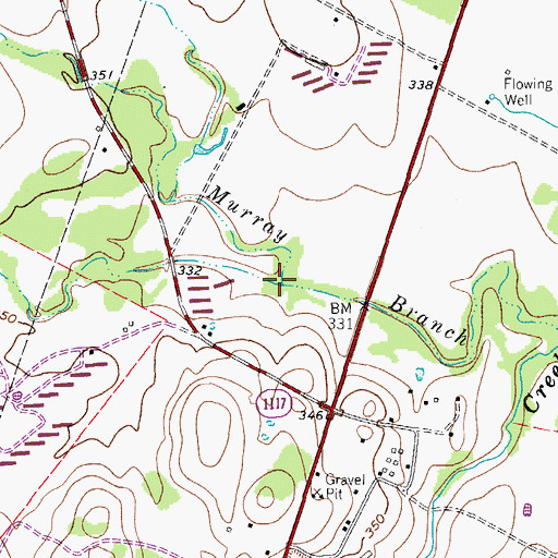Topographic Map of Nose Creek, TX
