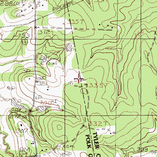 Topographic Map of Nowlin Cemetery, TX
