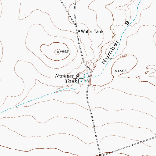 Topographic Map of Number Nine Tank, TX