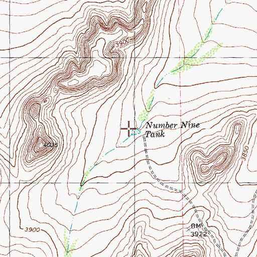 Topographic Map of Number Nine Tank, TX