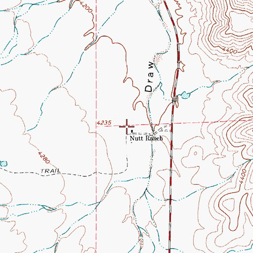 Topographic Map of Nutt Ranch, TX