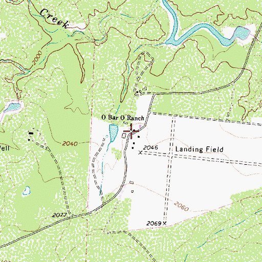 Topographic Map of O Bar O Ranch, TX