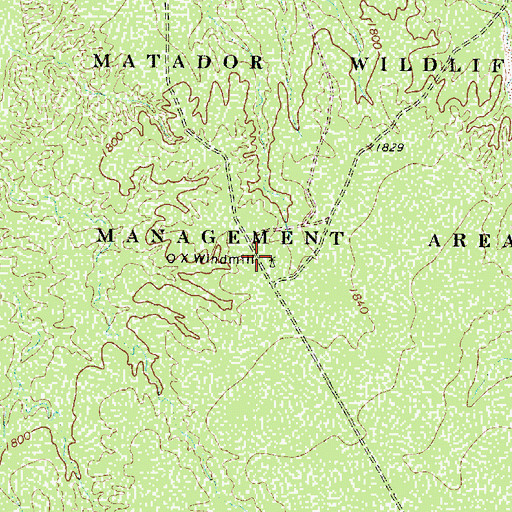 Topographic Map of O X Windmill, TX