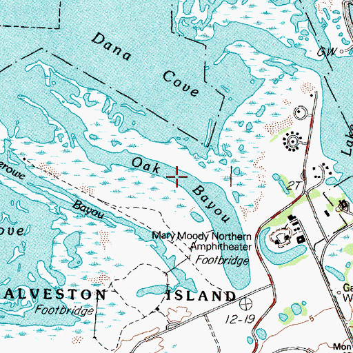 Topographic Map of Oak Bayou, TX