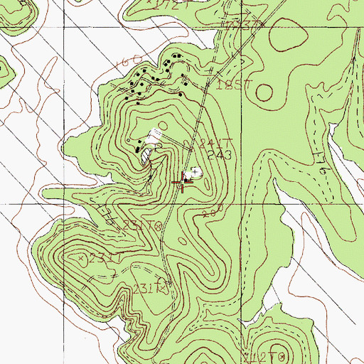Topographic Map of Oak Grove Church, TX