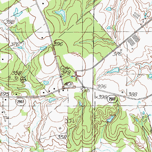Topographic Map of Oak Grove Church, TX