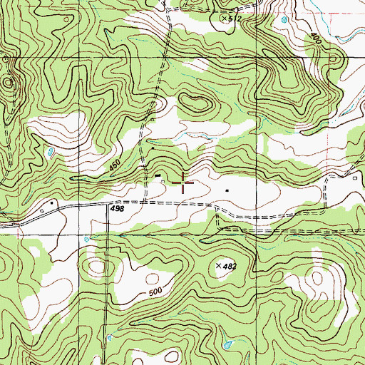 Topographic Map of Oak Grove Church, TX