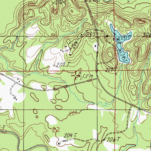 Topographic Map of Pine Flat Baptist Church, AL
