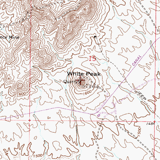 Topographic Map of White Peak, AZ