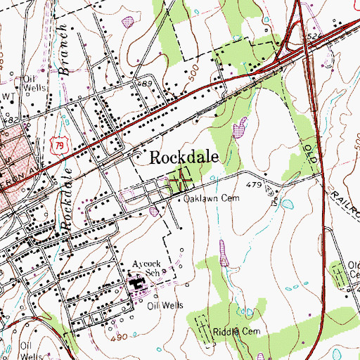 Topographic Map of Oak Lawn Cemetery, TX