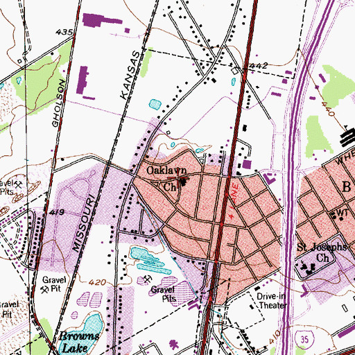 Topographic Map of Oaklawn Church, TX
