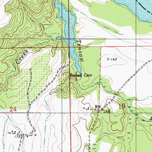 Topographic Map of Powell Cemetery, AL