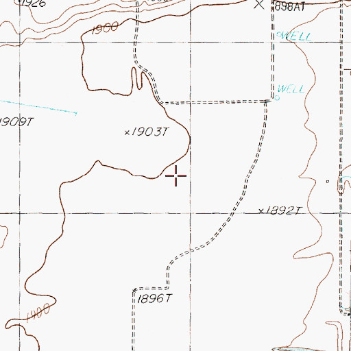 Topographic Map of Oaks Creek, TX