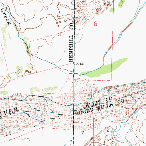 Topographic Map of Oasis Creek, TX