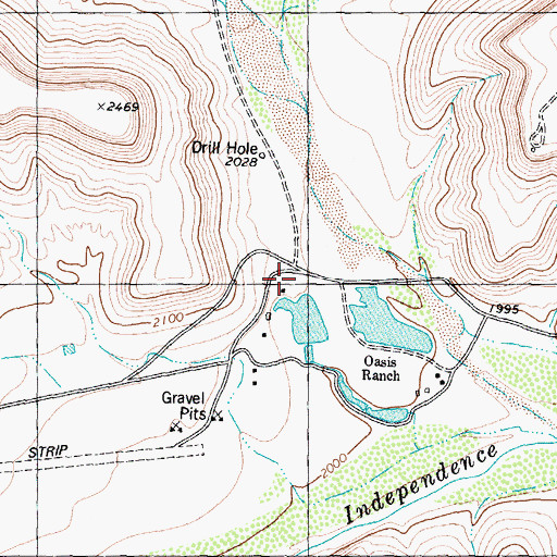 Topographic Map of Oasis Ranch, TX