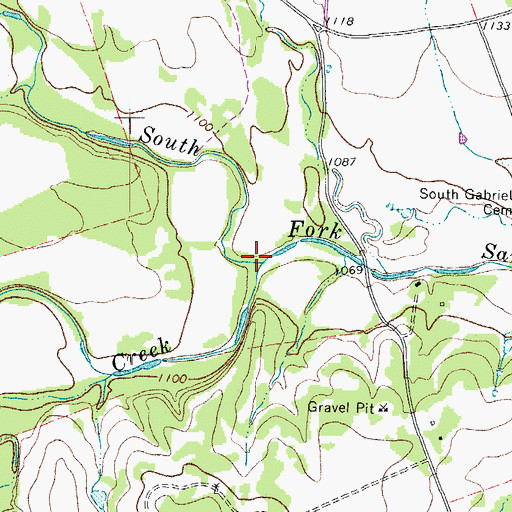 Topographic Map of Oatmeal Creek, TX