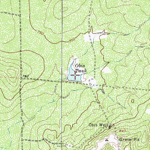Topographic Map of Obis Tank, TX