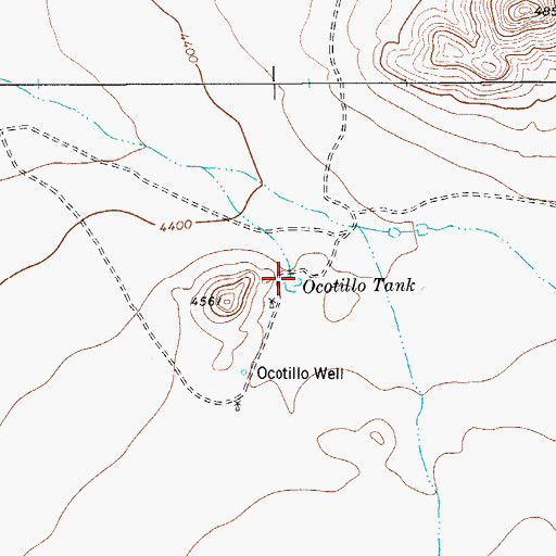 Topographic Map of Ocotillo Tank, TX