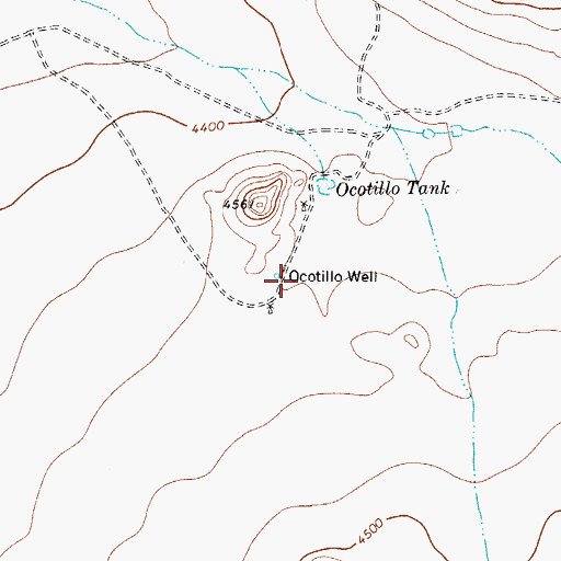 Topographic Map of Ocotillo Well, TX