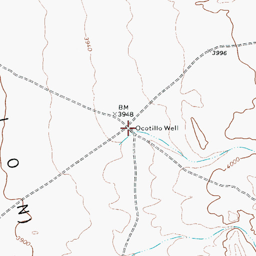 Topographic Map of Ocotillo Well, TX