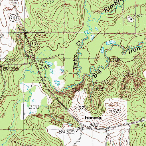Topographic Map of Odell Creek, TX