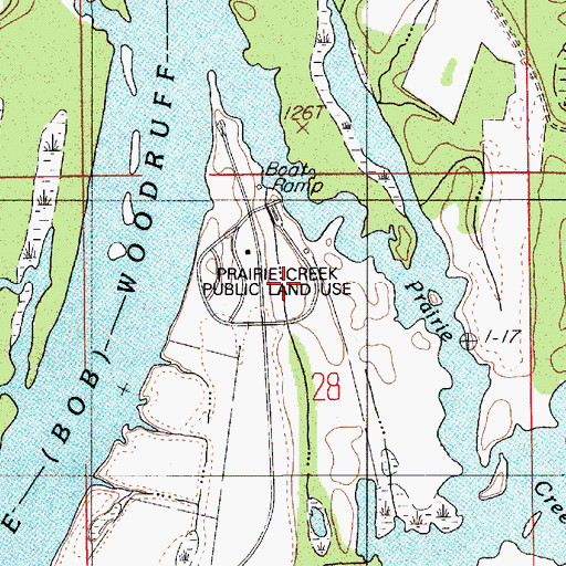 Topographic Map of Prairie Creek Public Land Use, AL