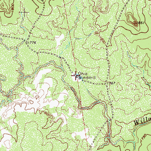 Topographic Map of Ohio Windmill, TX